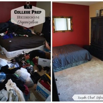 College Prep Bedroom Organization with Before and Afters